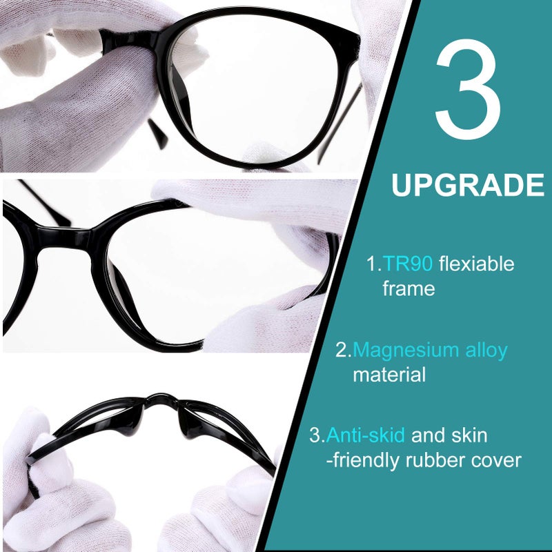 COASION Vintage Round Clear Glasses Non-Prescription Eyeglasses Frames for Women Men (Matte Black/Silver) - Image 3